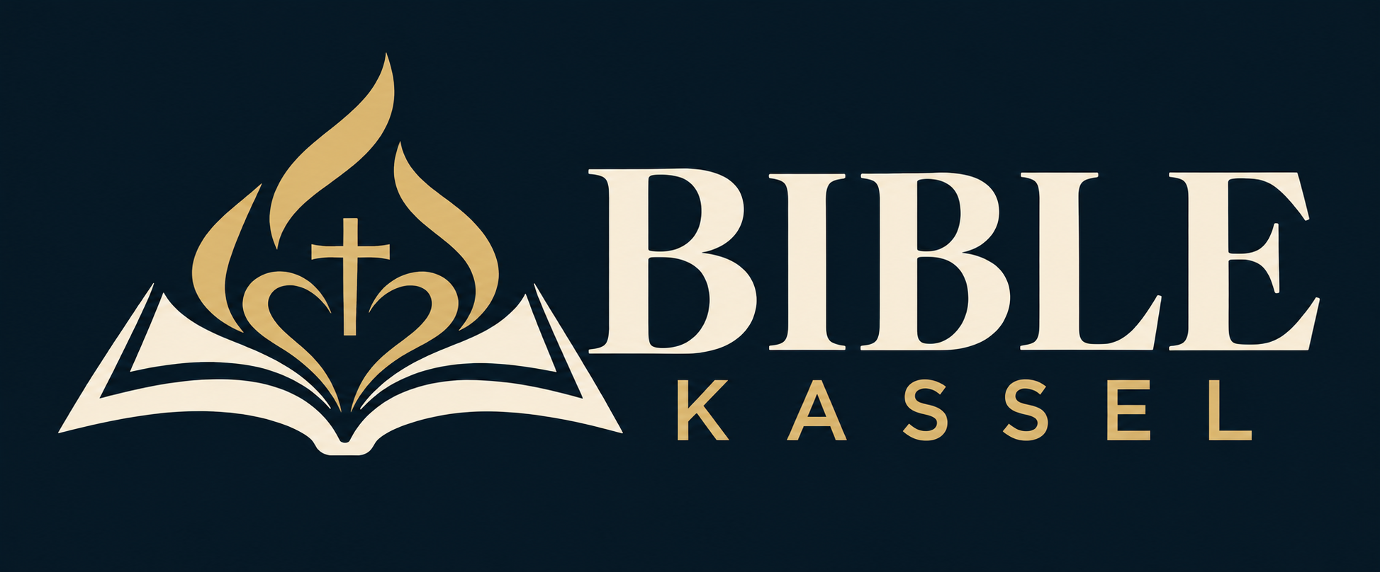 BIBLE KASSEL — Библия, сердце, крест и три языка пламени